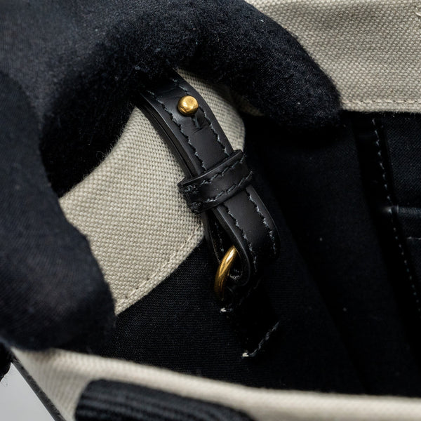 Balenciaga Small Tote Bag Canvas/ Leather Black/White GHW — Premium Leather Tote