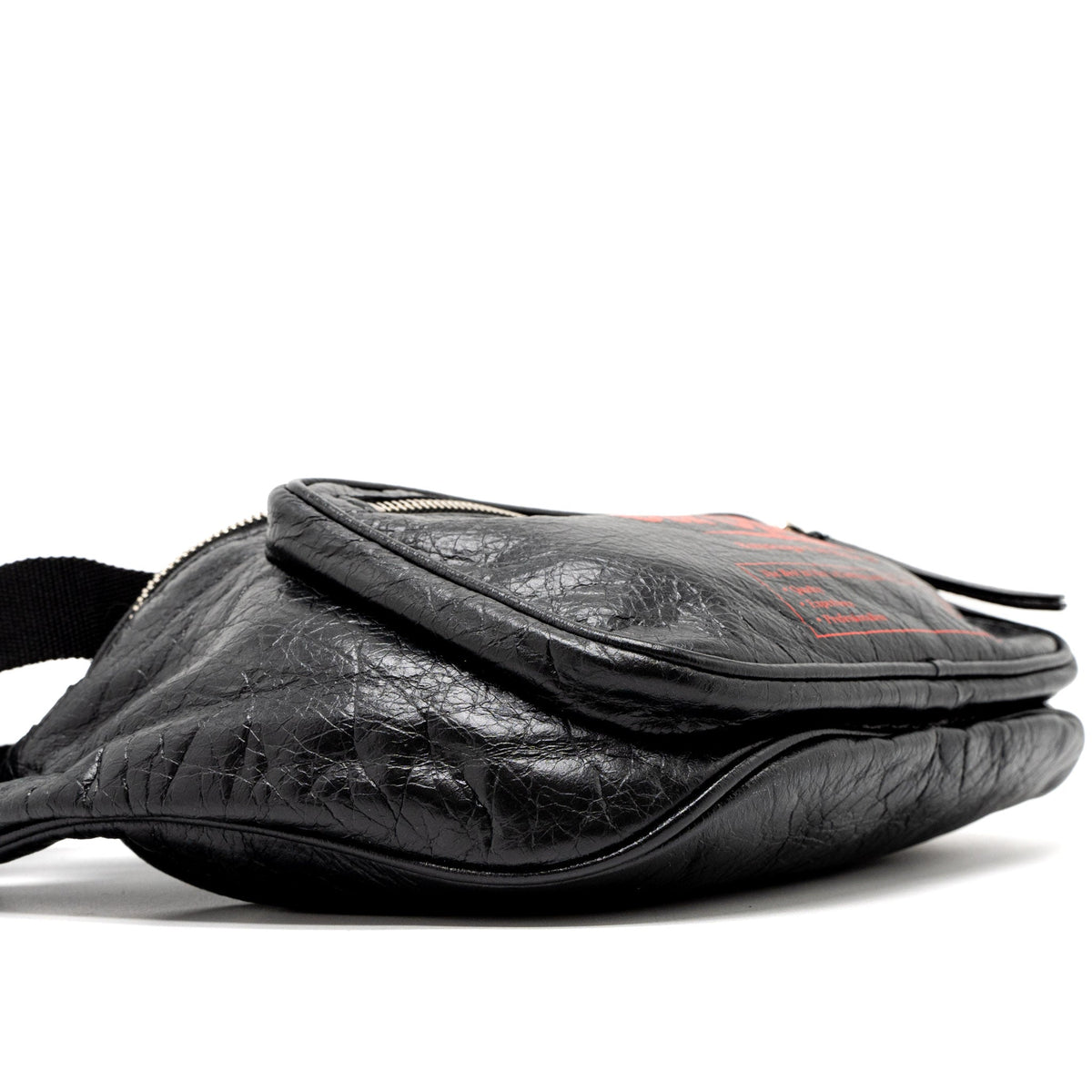 Balenciaga Europa Belt Bag Calfskin Black/Red SHW — Designer Belt Bag