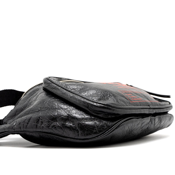 Balenciaga Europa Belt Bag Calfskin Black/Red SHW — Designer Belt Bag