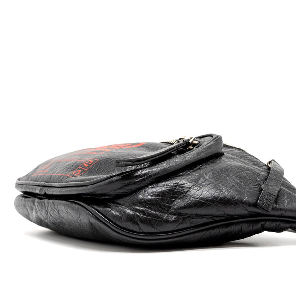 Balenciaga Europa Belt Bag Calfskin Black/Red SHW — Designer Belt Bag