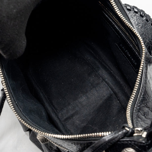 Balenciaga Le Cargole Small Shoulder Bag Lambskin Black SHW | Studded Leather Shoulder Bag