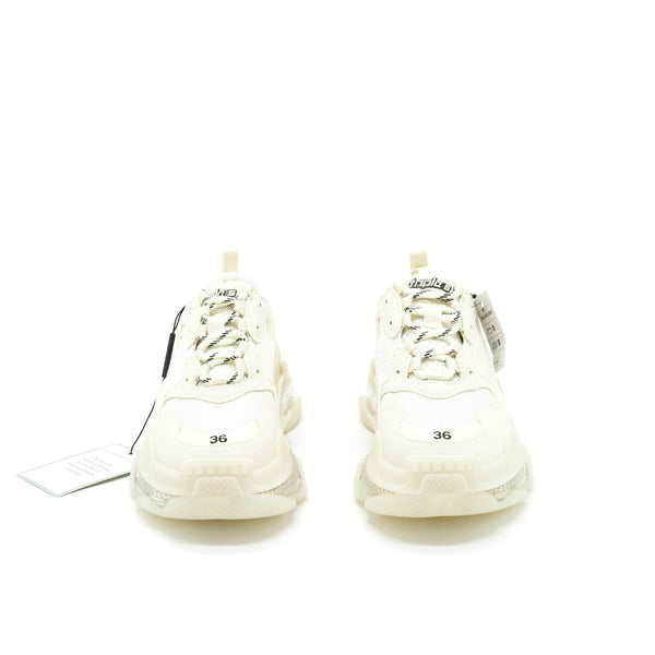 Balenciaga Size 36 Triple S Trainers Clear Sole White | Iconic Triple S Sneakers
