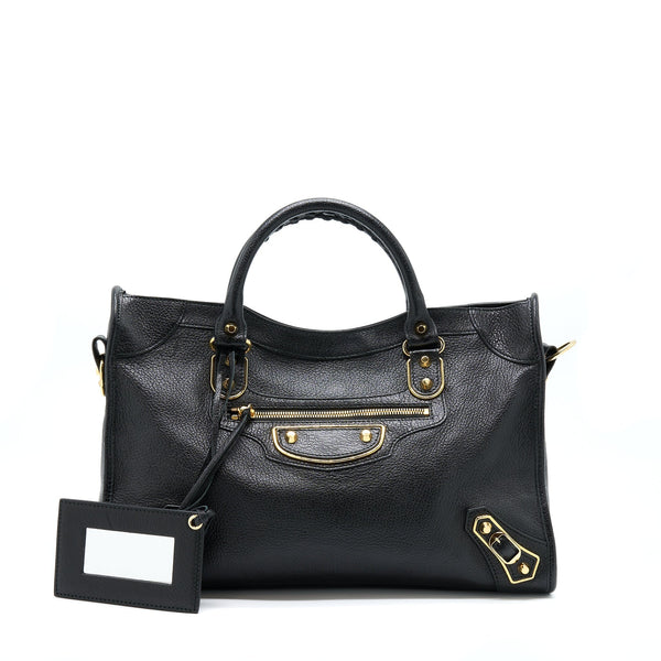 Balenciaga Edged City Bag Goatskin Black GHW — Designer Leather Handbag