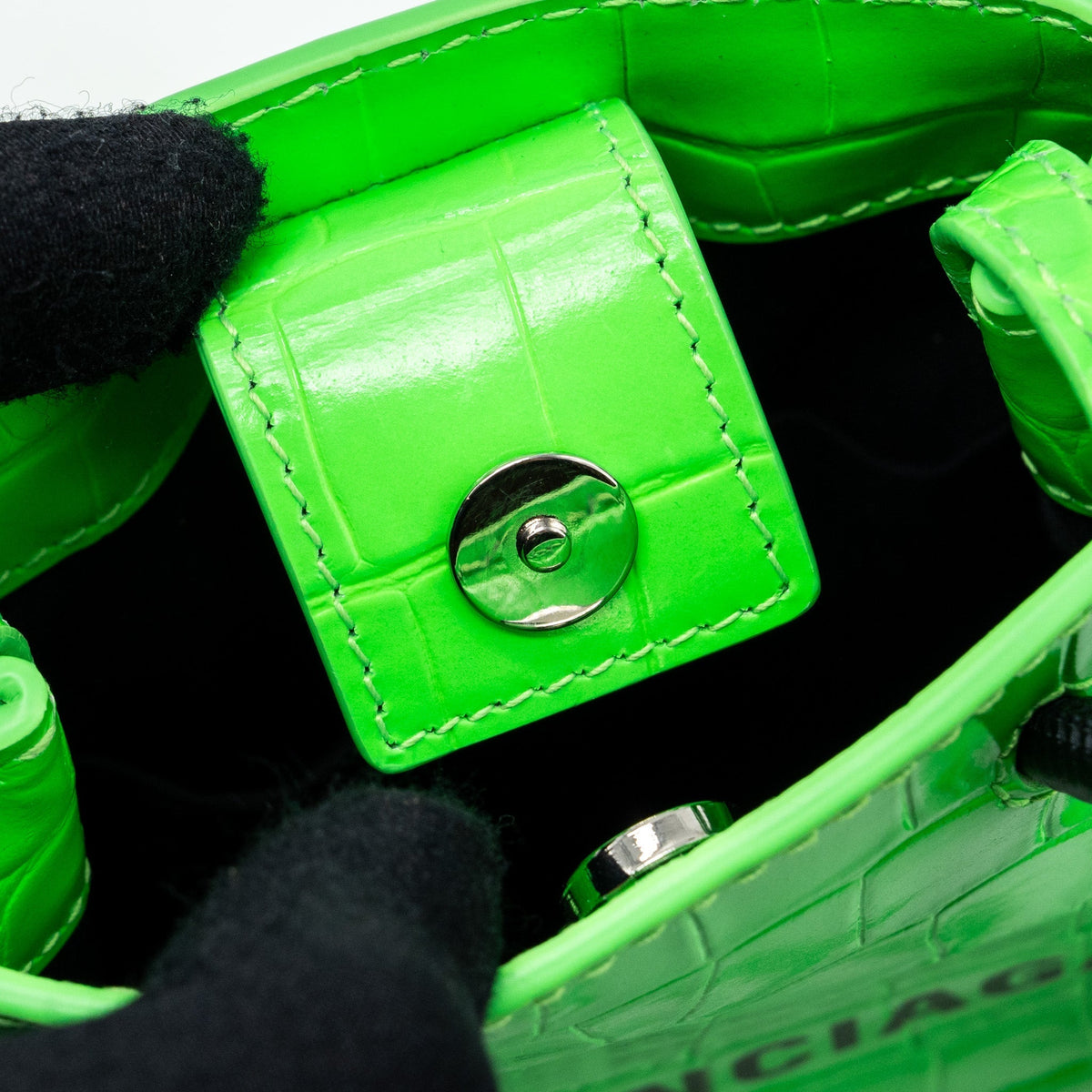 Balenciaga designer handbag leather closeup detail