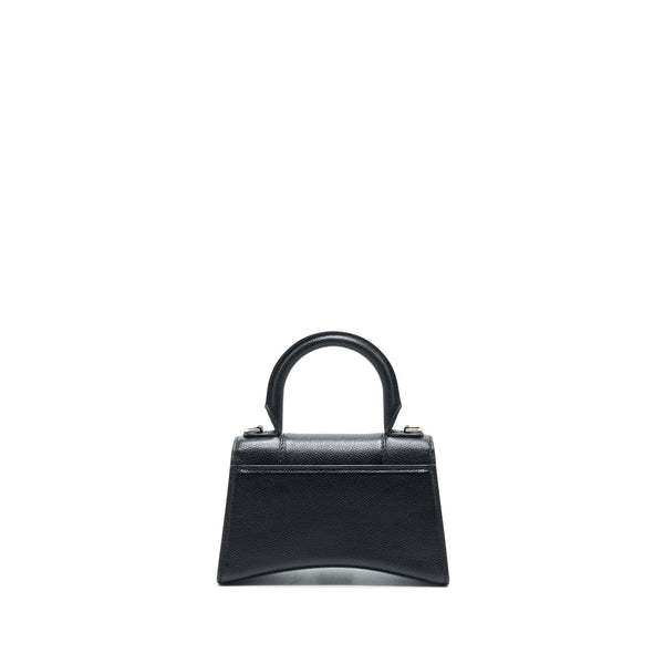 Balenciaga Hourglass AS Grained Calfskin Black SHW | Designer Top Handle Bag