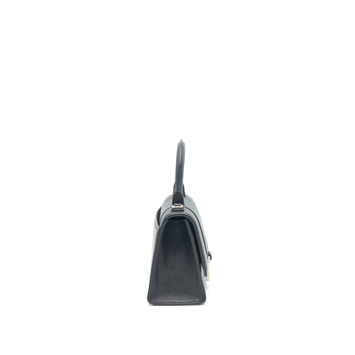 Balenciaga Hourglass AS Grained Calfskin Black SHW | Designer Top Handle Bag