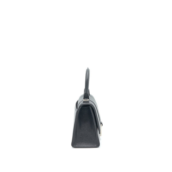 Balenciaga Hourglass AS Grained Calfskin Black SHW | Designer Top Handle Bag