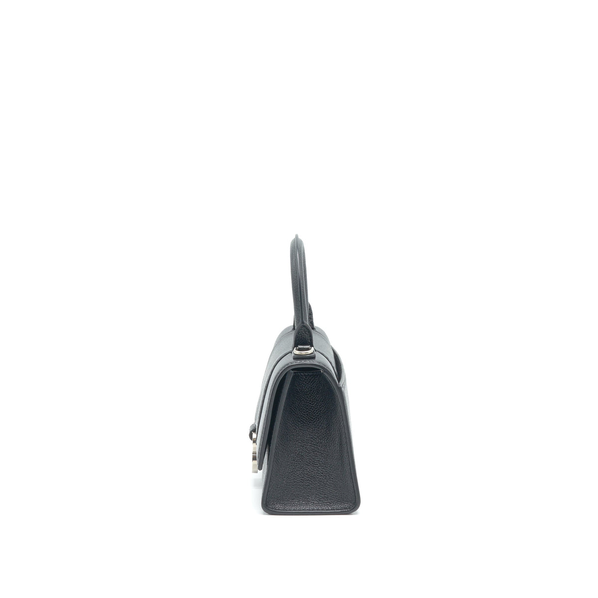 Balenciaga Hourglass AS Grained Calfskin Black SHW | Designer Top Handle Bag