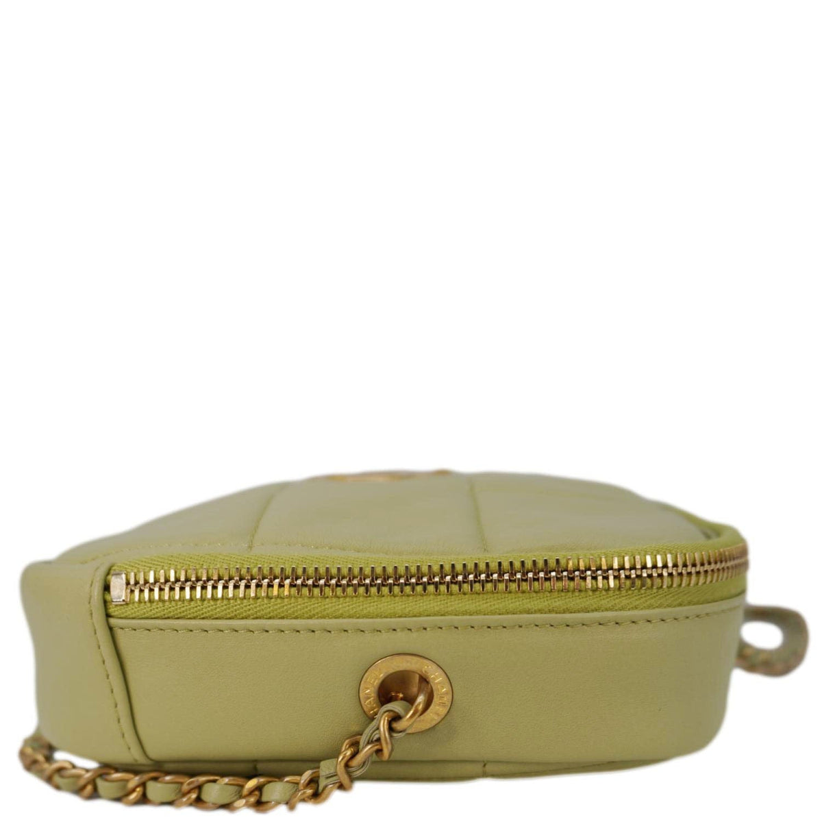 Chanel Wallets? Chanel Diamond Quilted Lambskin Leather Coin Purse Chain Crossbody Bag Green Compact Luxury Card Wallet