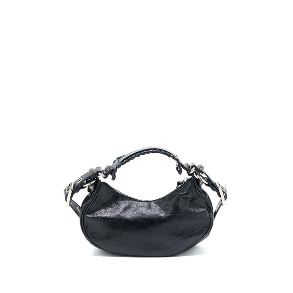 Balenciaga Le Cagole XS Shoulder Bag Arena Lambskin Black SHW | Studded Leather Shoulder Bag