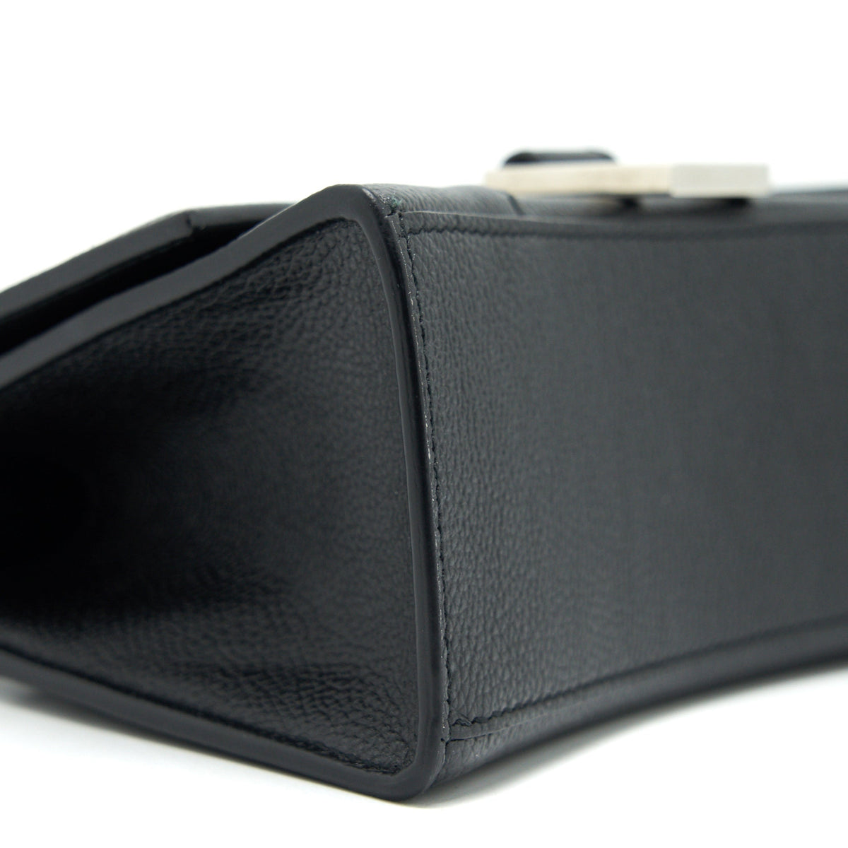Balenciaga Hourglass AS Grained Calfskin Black SHW | Designer Top Handle Bag