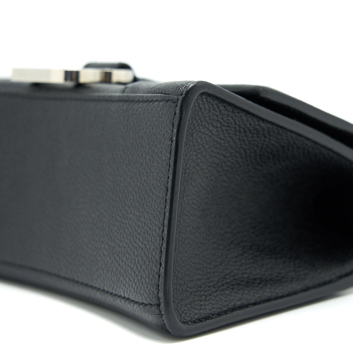 Balenciaga Hourglass AS Grained Calfskin Black SHW | Designer Top Handle Bag