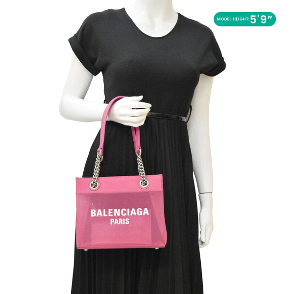 Balenciaga Duty Free Mesh Tote Bag Fuchsia — Premium Leather Tote