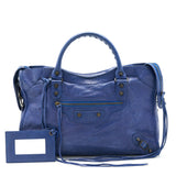 Balenciaga women's handbag Blue luxury designer leather