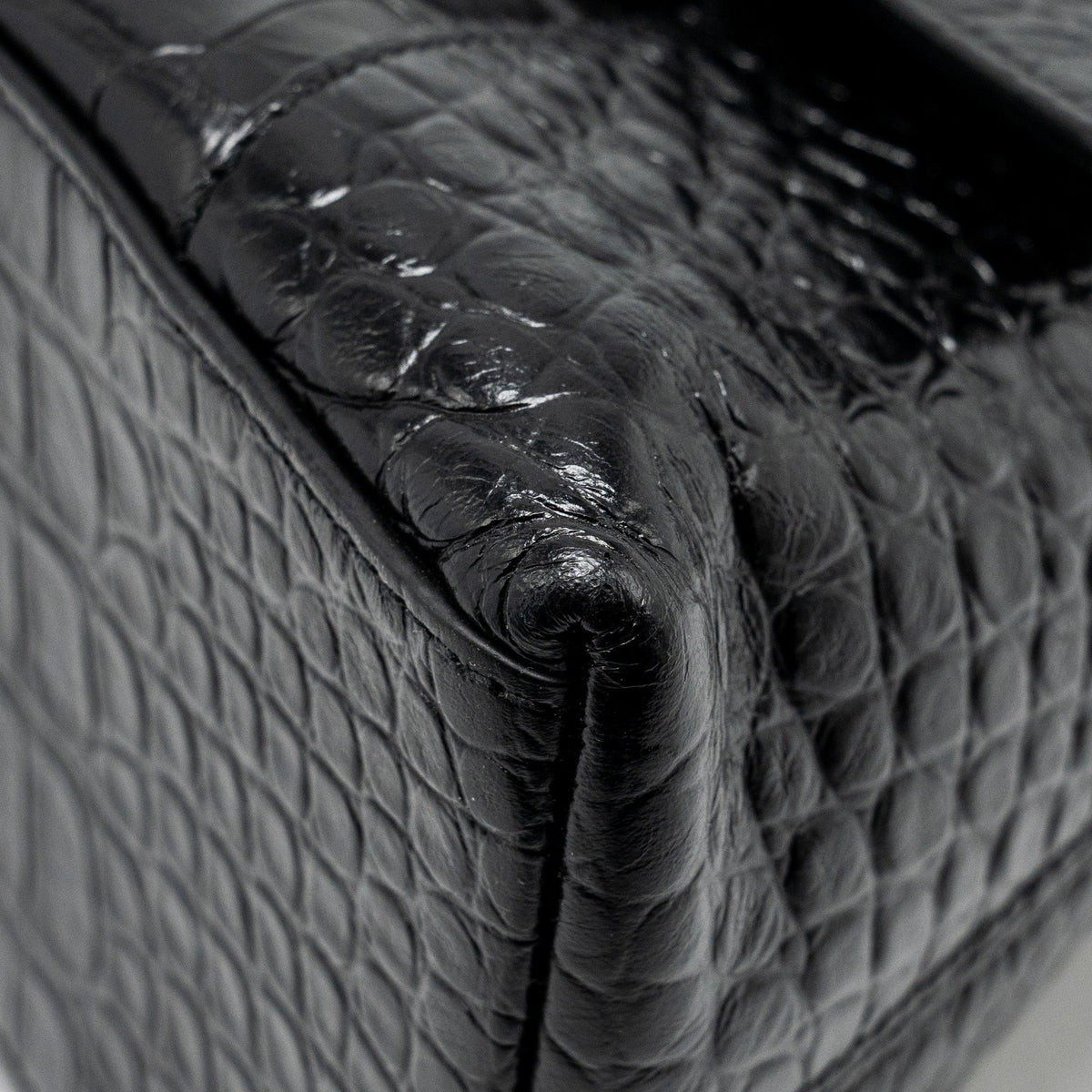 Side view of Balenciaga handbag Black premium designer bag