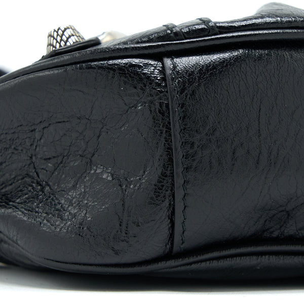 Balenciaga Le Cagole XS Shoulder Bag Arena Lambskin Black SHW | Studded Leather Shoulder Bag