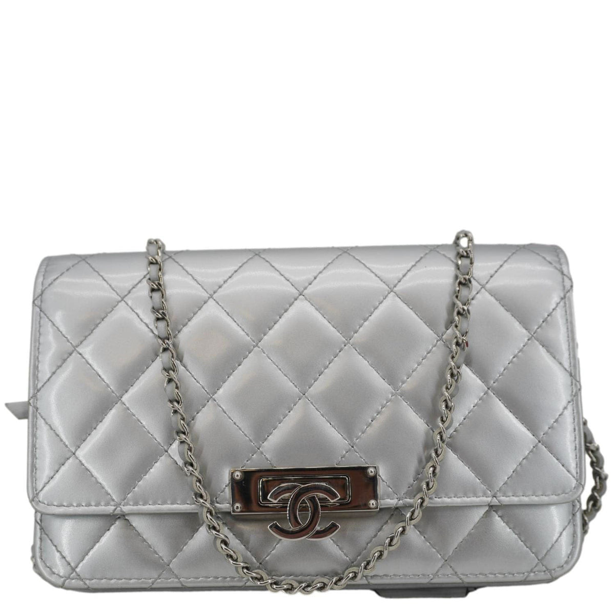 Chanel Wallets? Chanel Golden Class Quilted Leather Wallet on Chain Bag Silver Compact Luxury Card Wallet