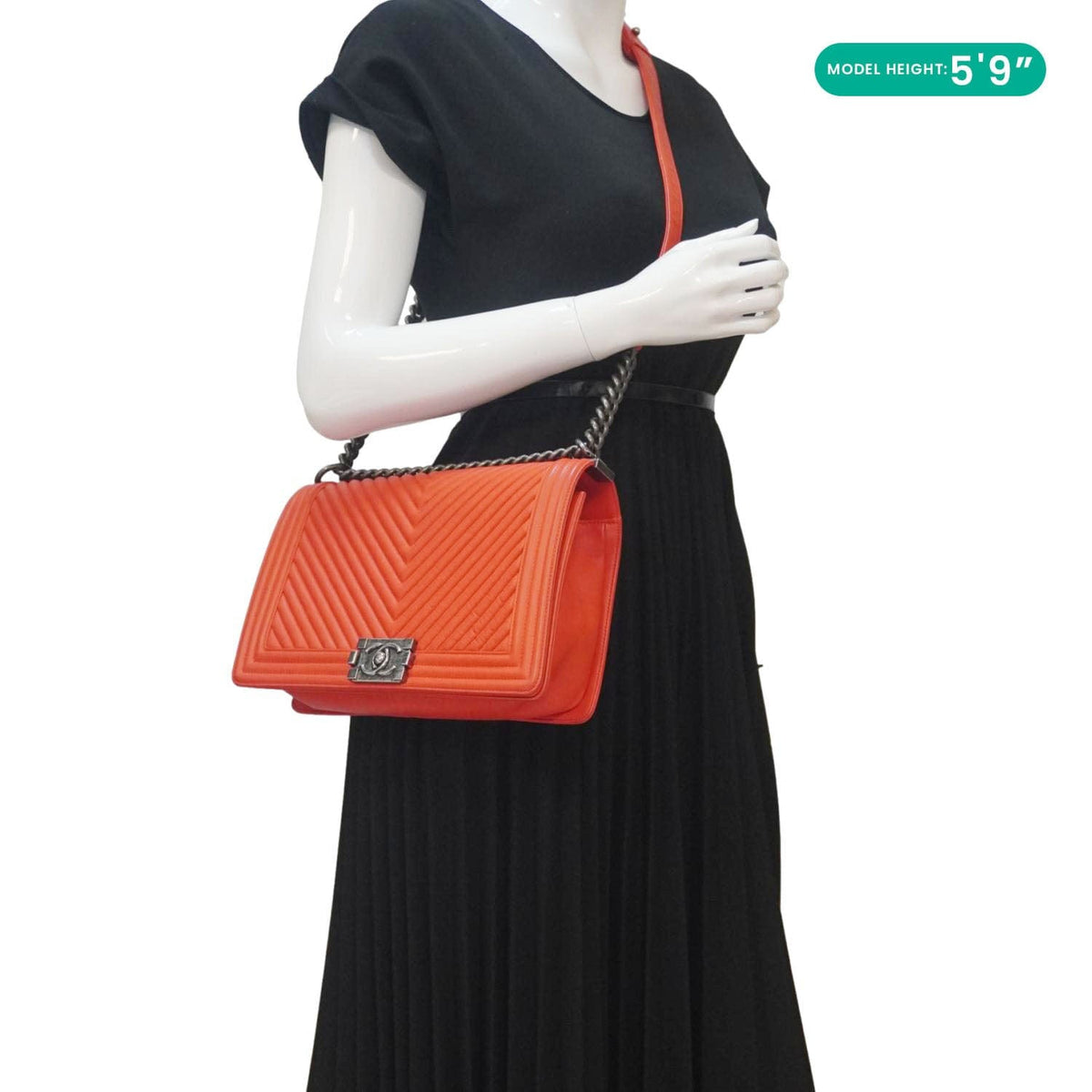 Chanel Bags Chanel Boy Flap Chevron Quilted Shoulder Bag Red Luxury Designer Leather Handbag