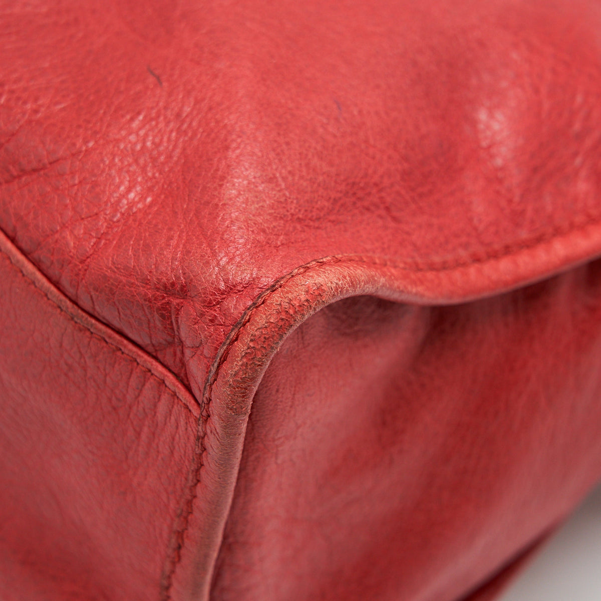 Side view of Balenciaga handbag Red premium designer bag