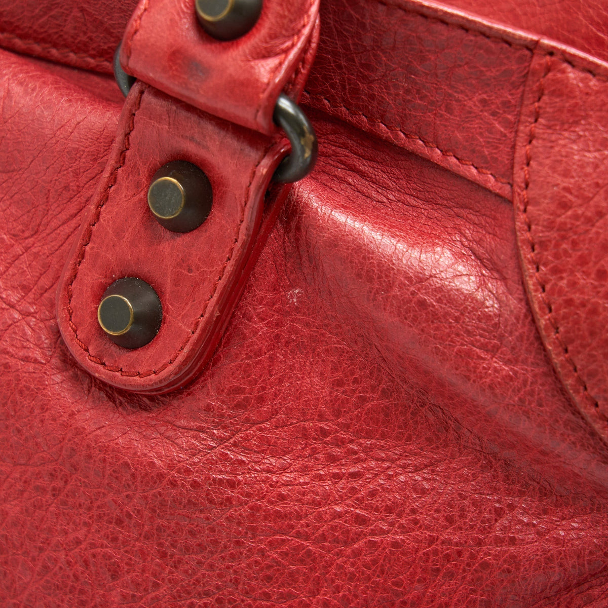 Side view of Balenciaga handbag Red premium designer bag
