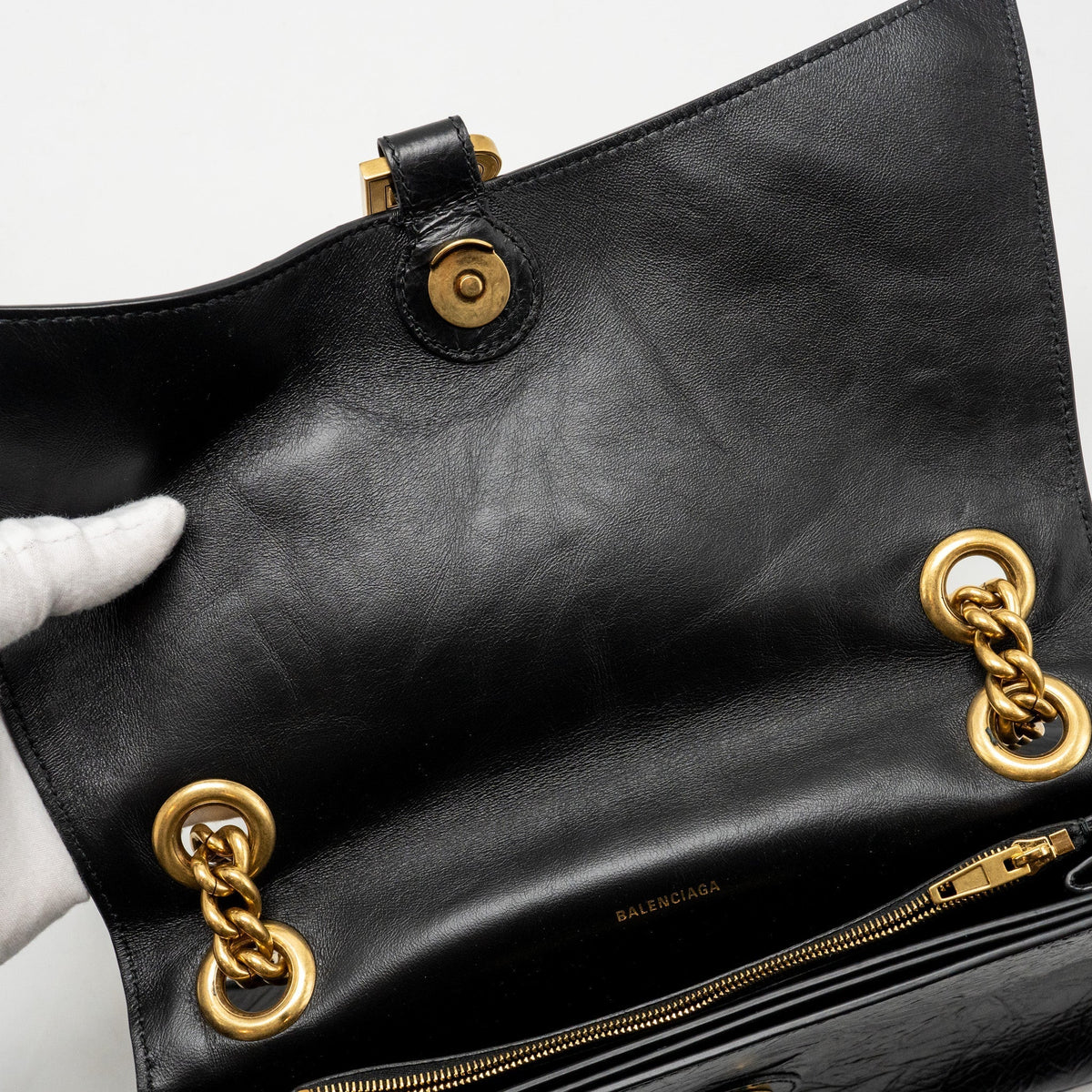 Balenciaga women's handbag Black luxury designer calf