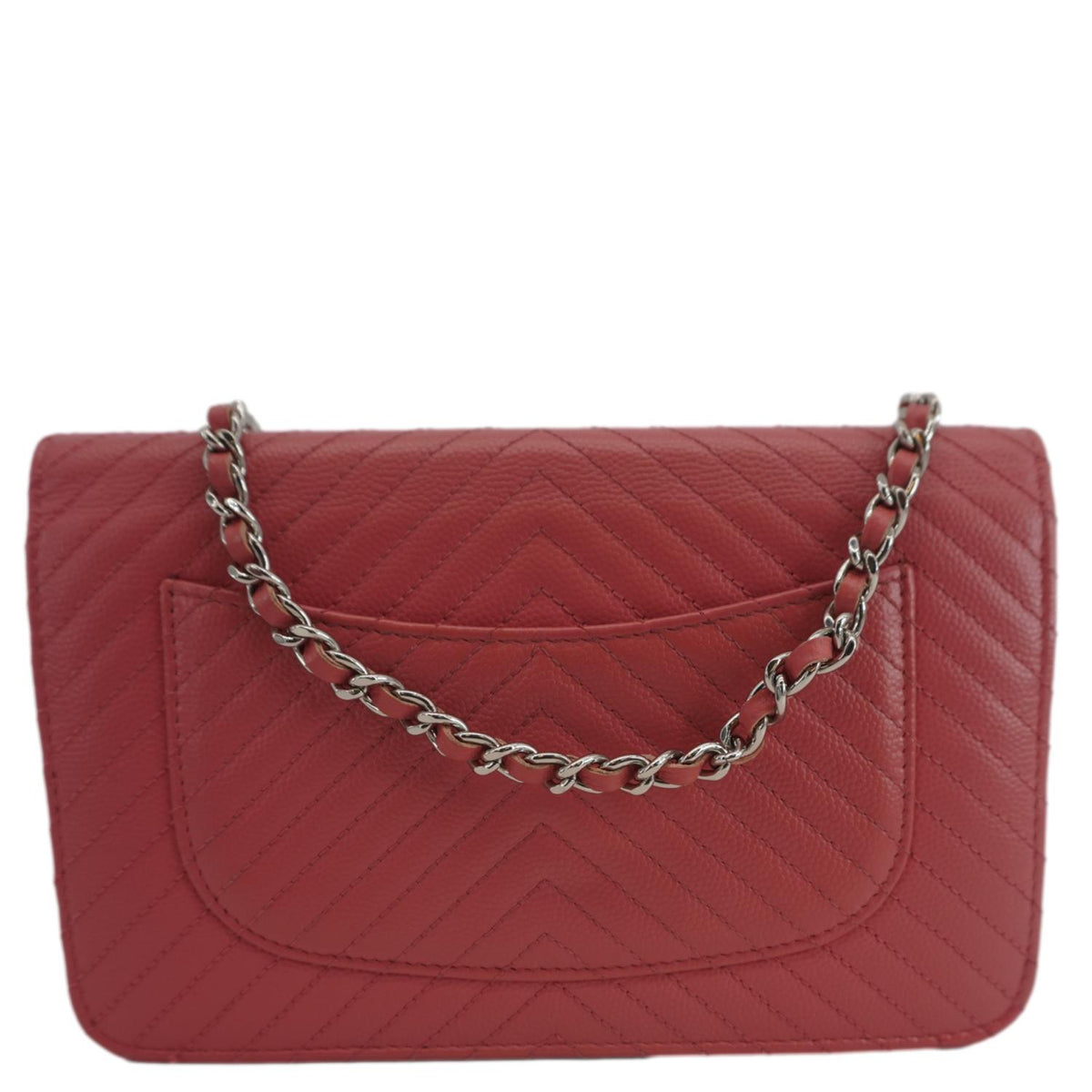 Chanel Wallets? Chanel WOC Chevron Leather Wallet On Chain Crossbody Bag Pink Elegant Everyday Leather Wallet