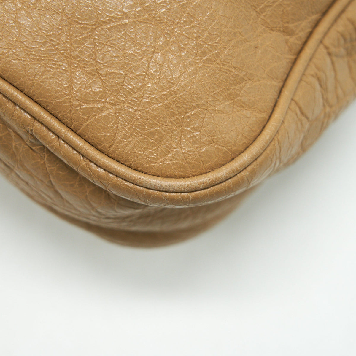 Side view of Balenciaga handbag Beige premium designer bag