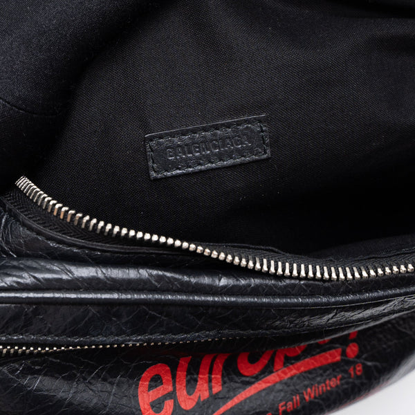 Balenciaga Europa Belt Bag Calfskin Black/Red SHW — Designer Belt Bag