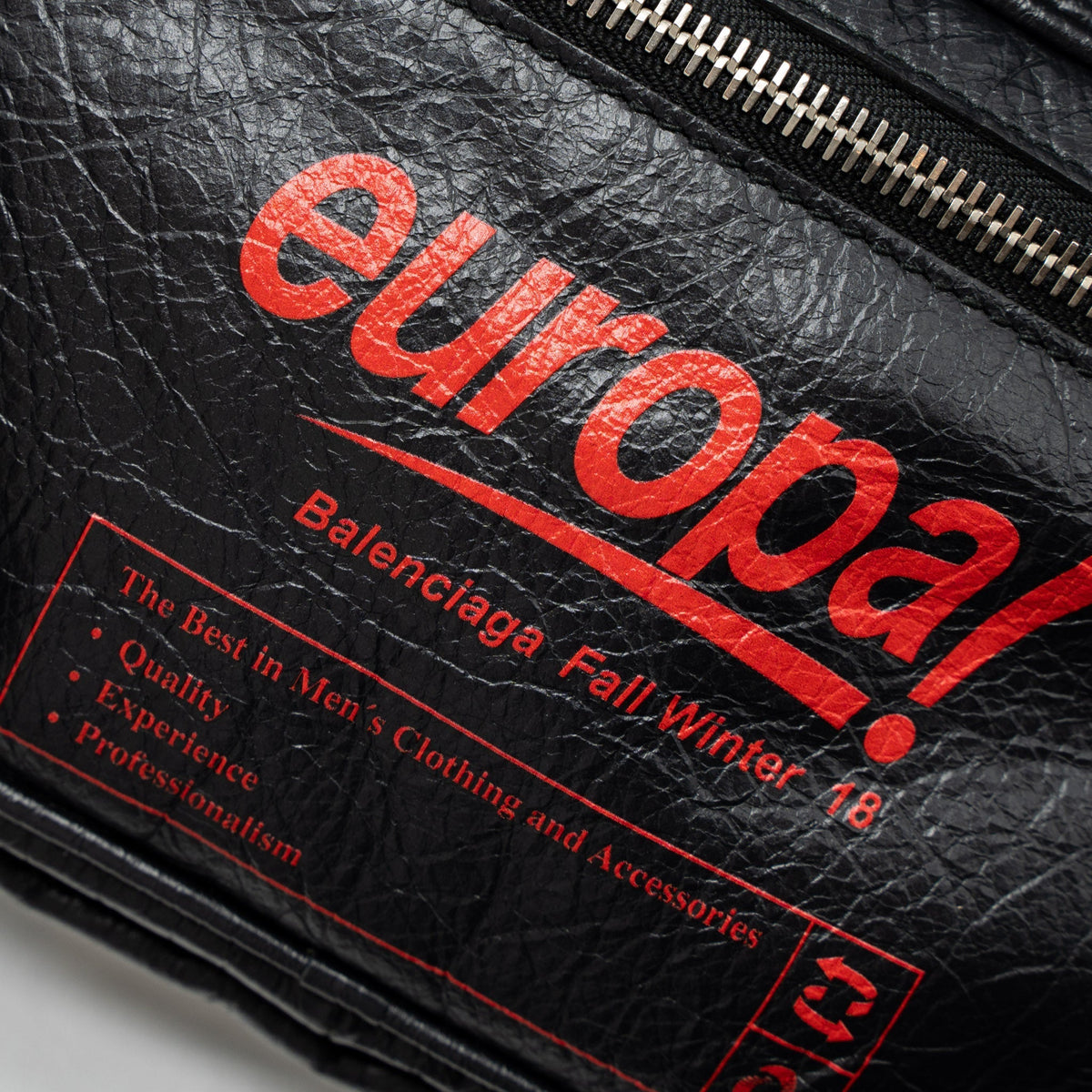 Balenciaga Europa Belt Bag Calfskin Black/Red SHW — Designer Belt Bag