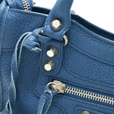 Side view of Balenciaga handbag Blue premium designer bag