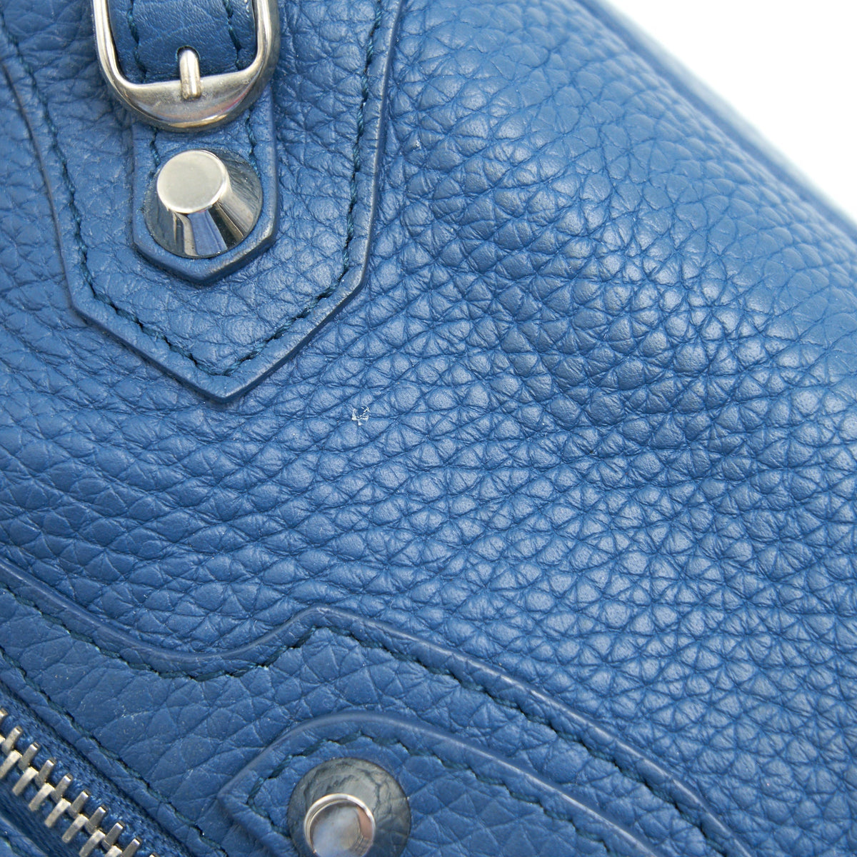 Side view of Balenciaga handbag Blue premium designer bag