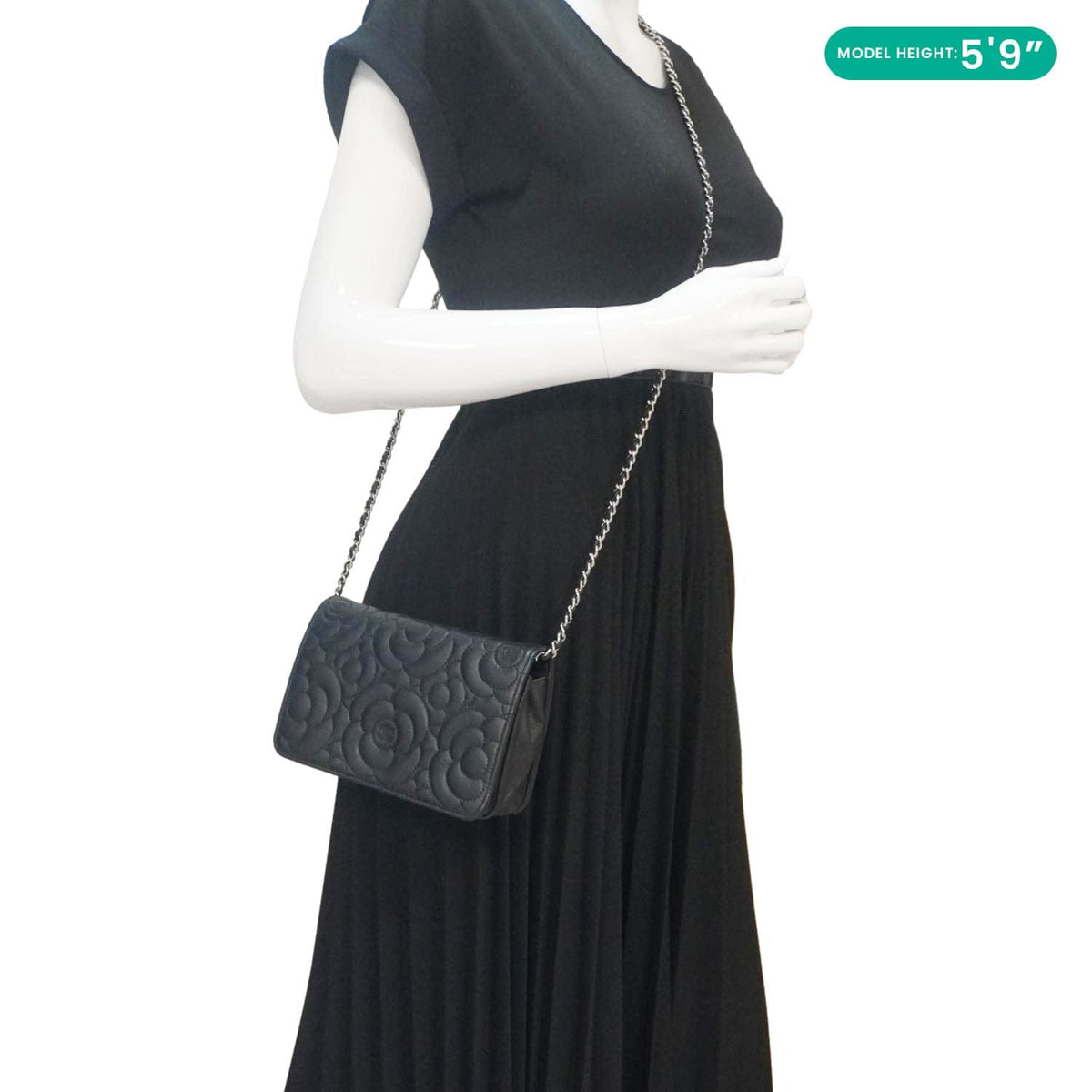 Chanel Wallets? Chanel Camellia Caviar Leather Wallet on Chain Shoulder Bag Black Premium Leather Designer Wallet