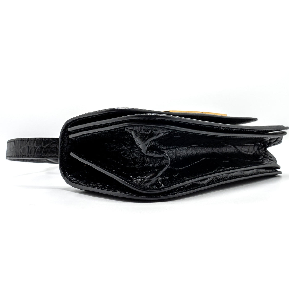 Balenciaga Gossip shoulder bag croc-embossed calfskin black GHW — Designer Shoulder Bag