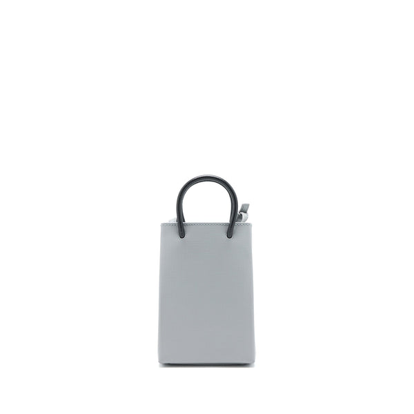 Balenciaga Mini Shopping Phone Pouch Grey SHW — Designer Phone Pouch