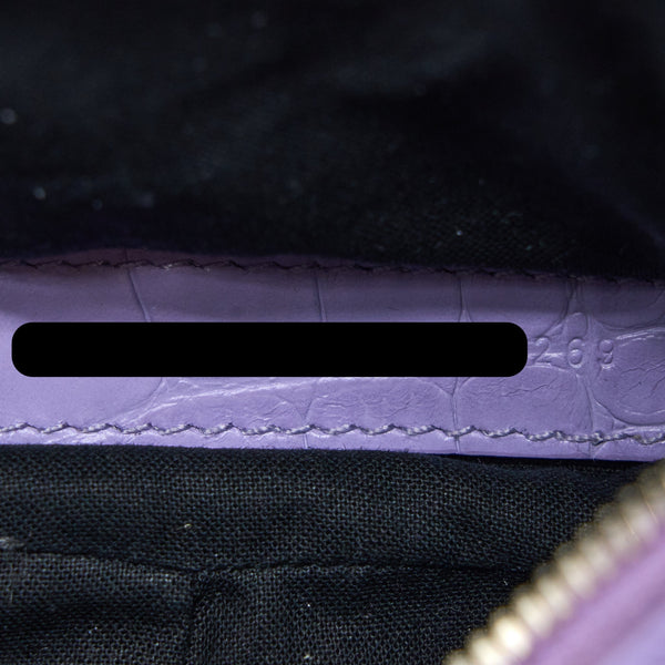 Balenciaga Le Cagole XS Shoulder Bag Croc Embossed Calfskin Light Purple SHW | Studded Leather Shoulder Bag