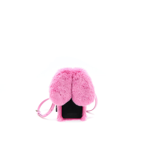 Balenciaga Iphone12 /12 pro Fluffy Bunny Phone Case Pink | Designer Luxury Handbag