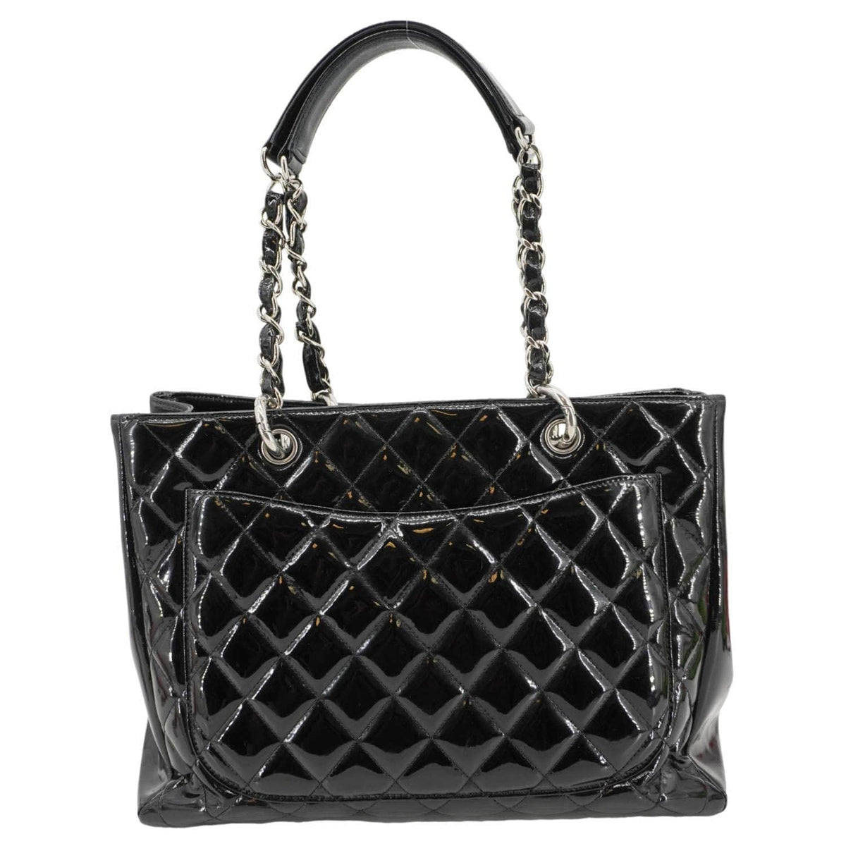 Chanel Bags? Chanel Grand Shopping Patent Quilted Leather GST Tote Bag Black Luxury Designer Leather Handbag