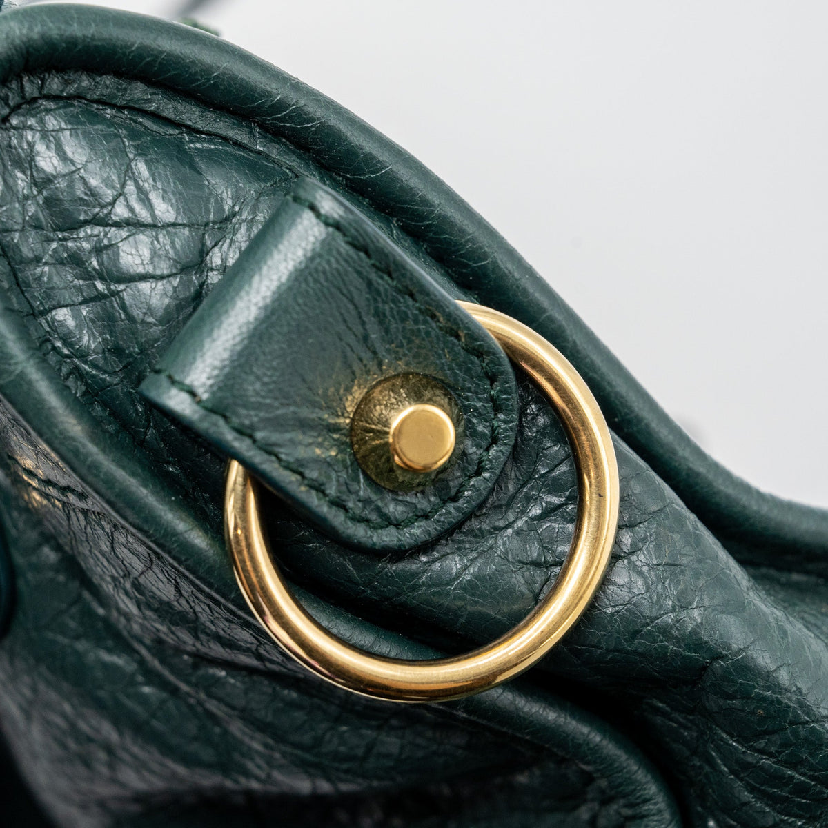 Balenciaga Mini City Bag Dark Green GHW — Designer Leather Handbag