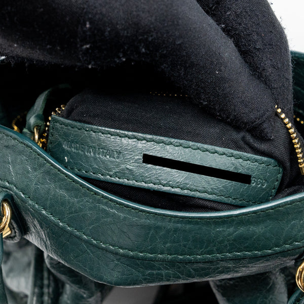 Balenciaga Mini City Bag Dark Green GHW — Designer Leather Handbag