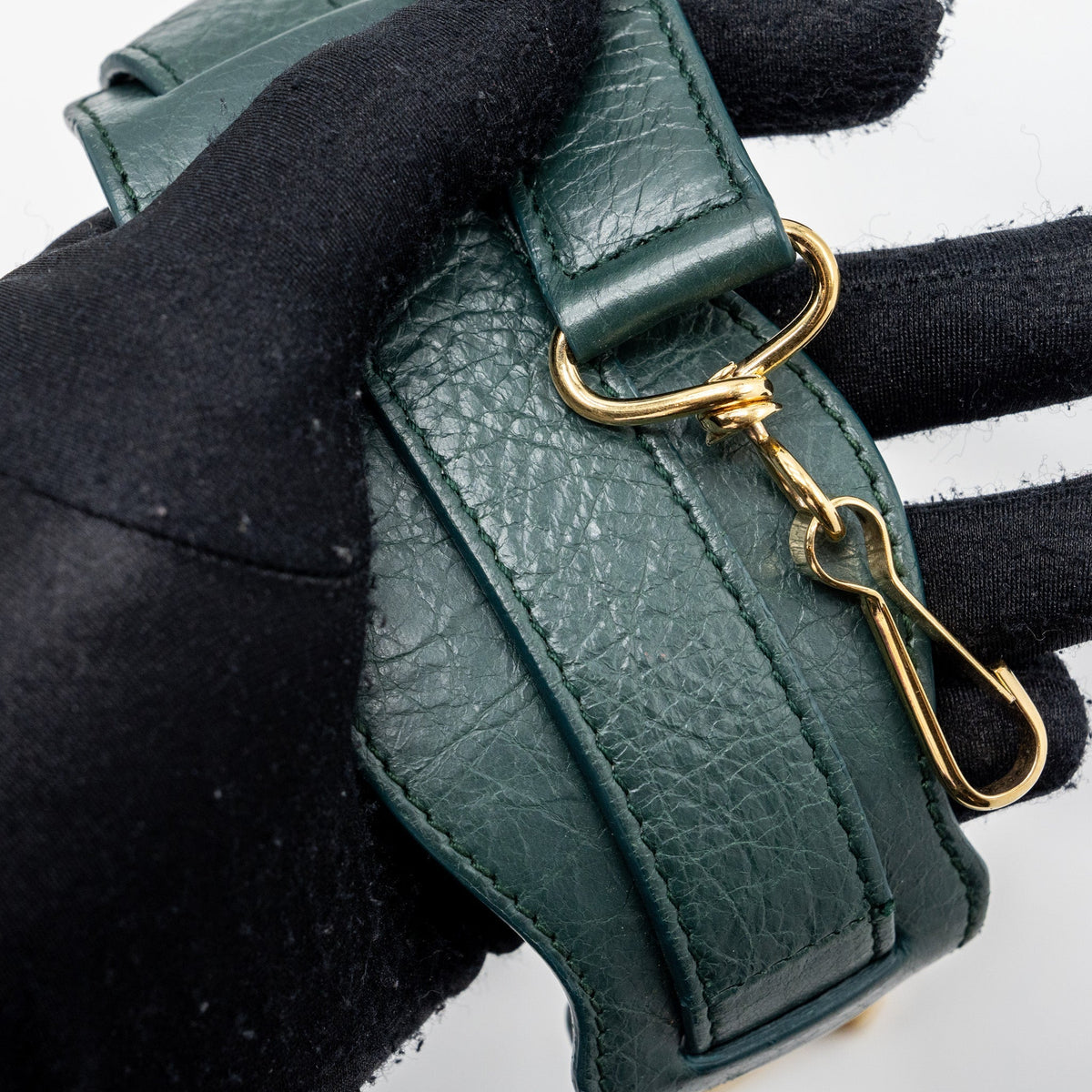 Balenciaga Mini City Bag Dark Green GHW — Designer Leather Handbag