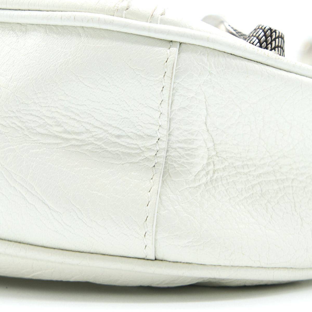 Balenciaga Le Cagole XS Shoulder Bag Lambskin White SHW | Studded Leather Shoulder Bag