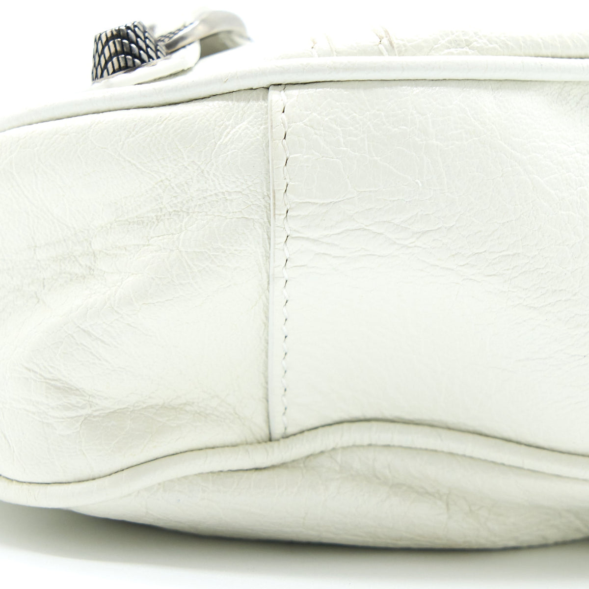 Balenciaga Le Cagole XS Shoulder Bag Lambskin White SHW | Studded Leather Shoulder Bag