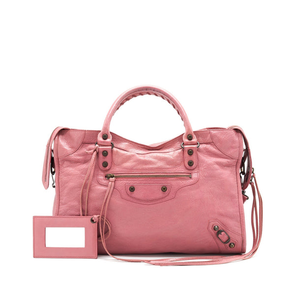 Balenciaga Classic City Bag in Pink — Designer Leather Handbag