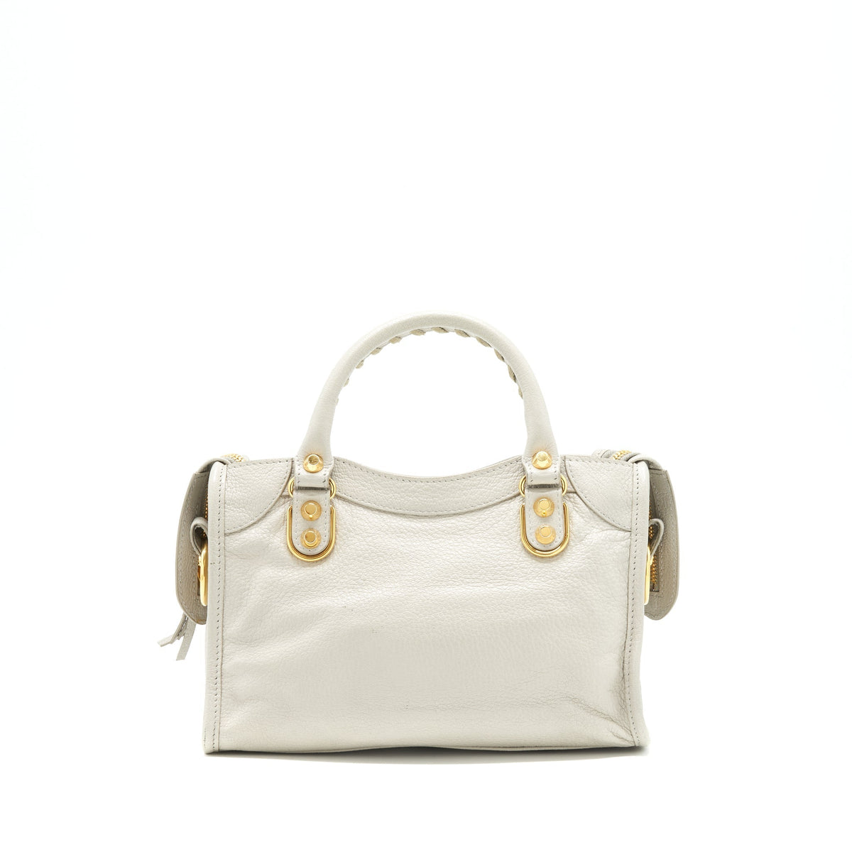 Balenciaga edged mini City bag light Grey GHW — Designer Leather Handbag