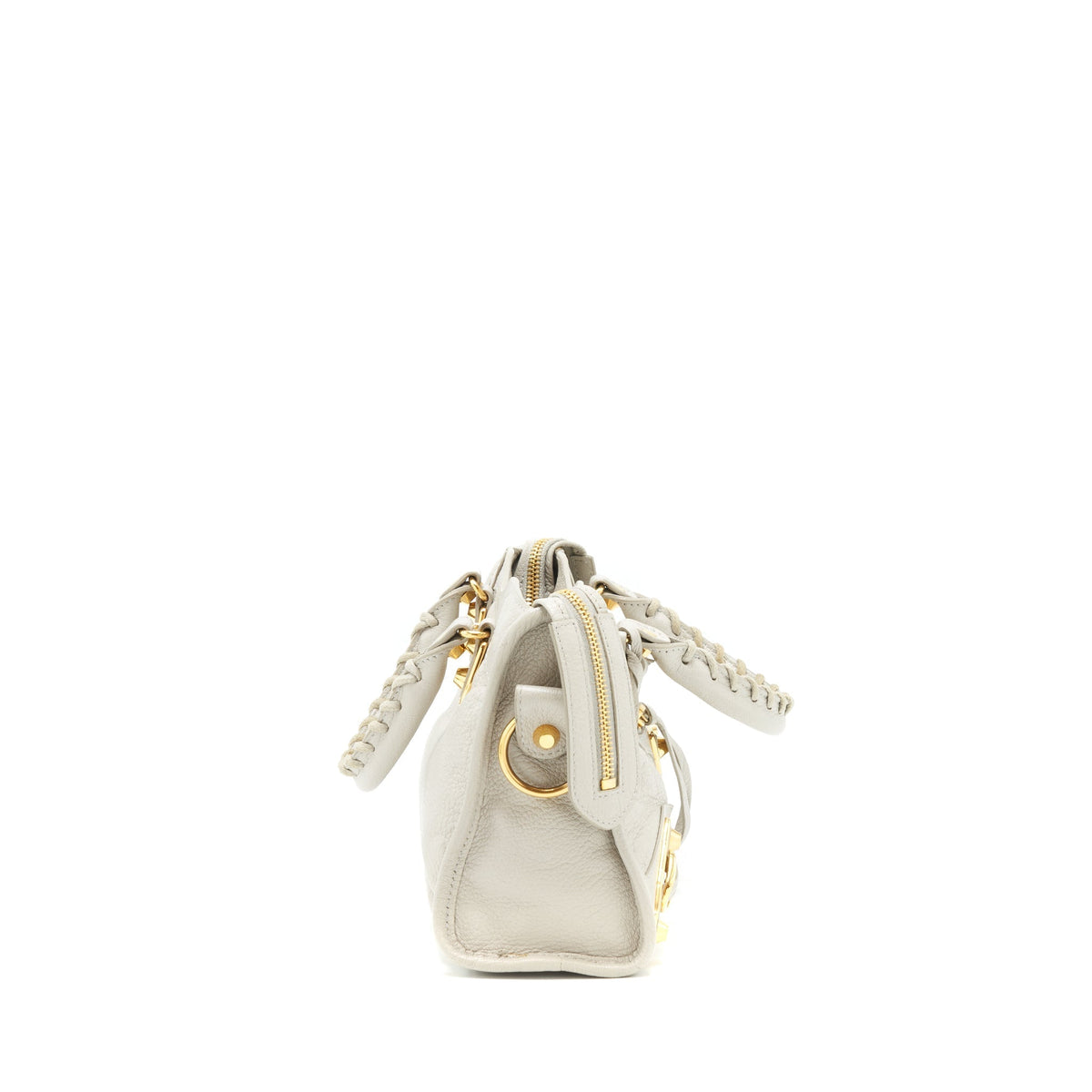 Balenciaga edged mini City bag light Grey GHW — Designer Leather Handbag
