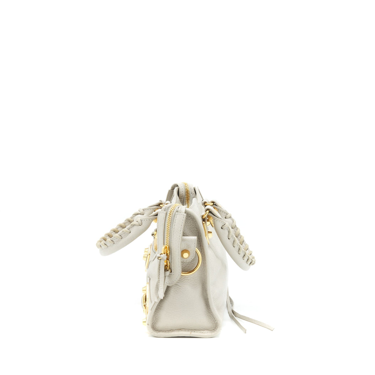 Balenciaga edged mini City bag light Grey GHW — Designer Leather Handbag