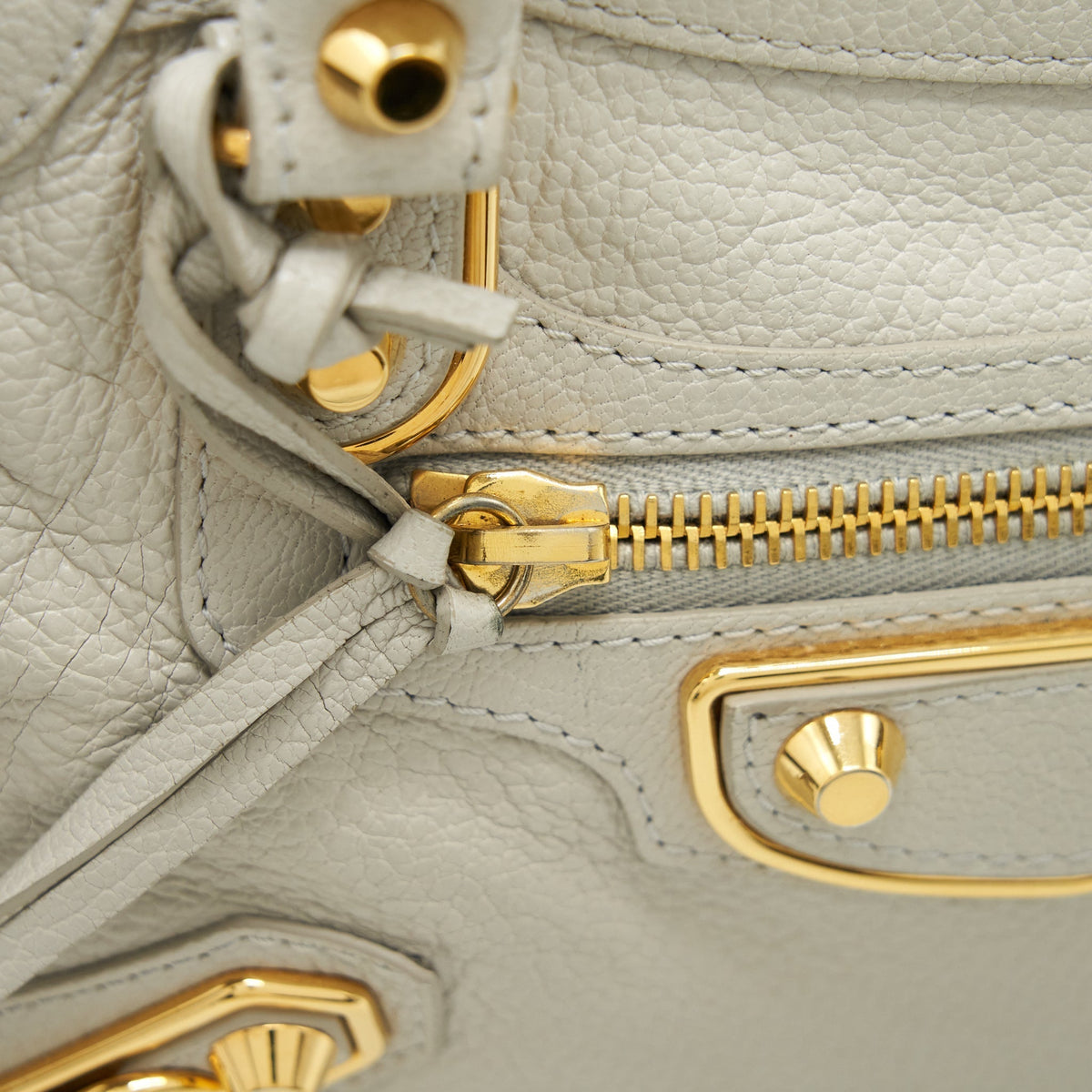 Balenciaga edged mini City bag light Grey GHW — Designer Leather Handbag