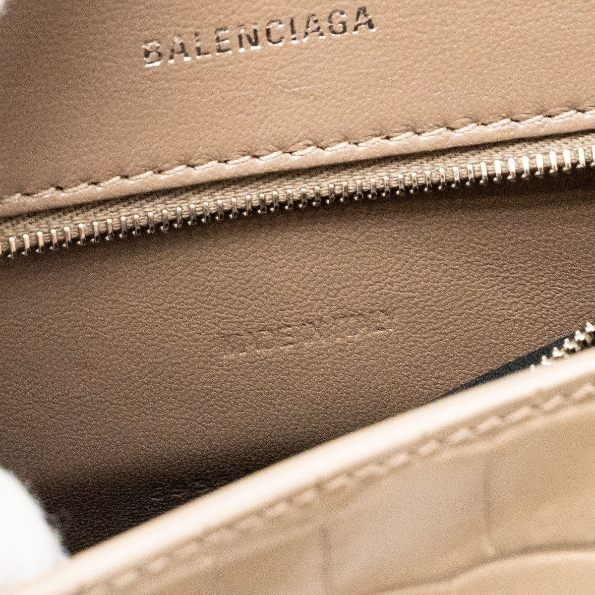 Balenciaga designer handbag calf closeup detail