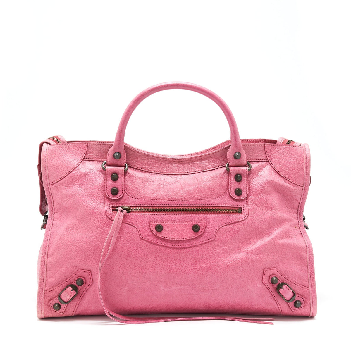 Balenciaga Classic City Bag Pink Ruthenium Hardware — Designer Leather Handbag