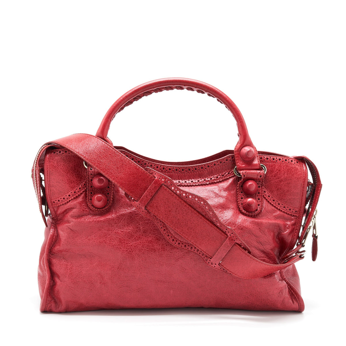 Balenciaga Giant City Bag Red SHW — Designer Leather Handbag
